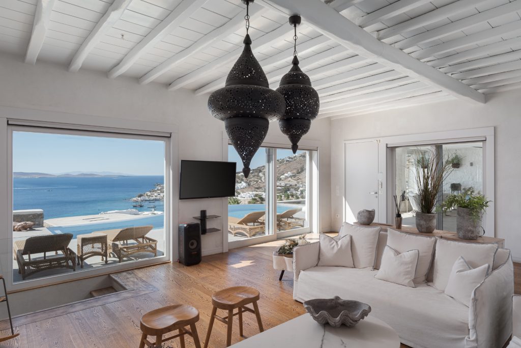 Living Room, Villa Daloli Mykonos