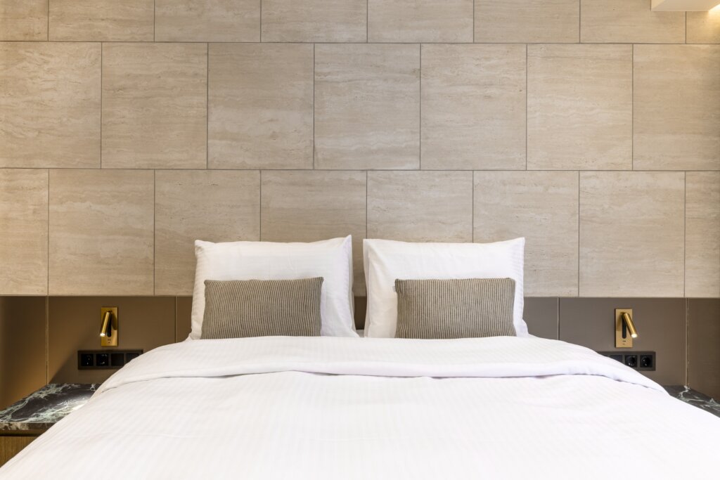 Bedroom with queen size bed at Acropolis Luxury Penthouse in Koukaki, Athens