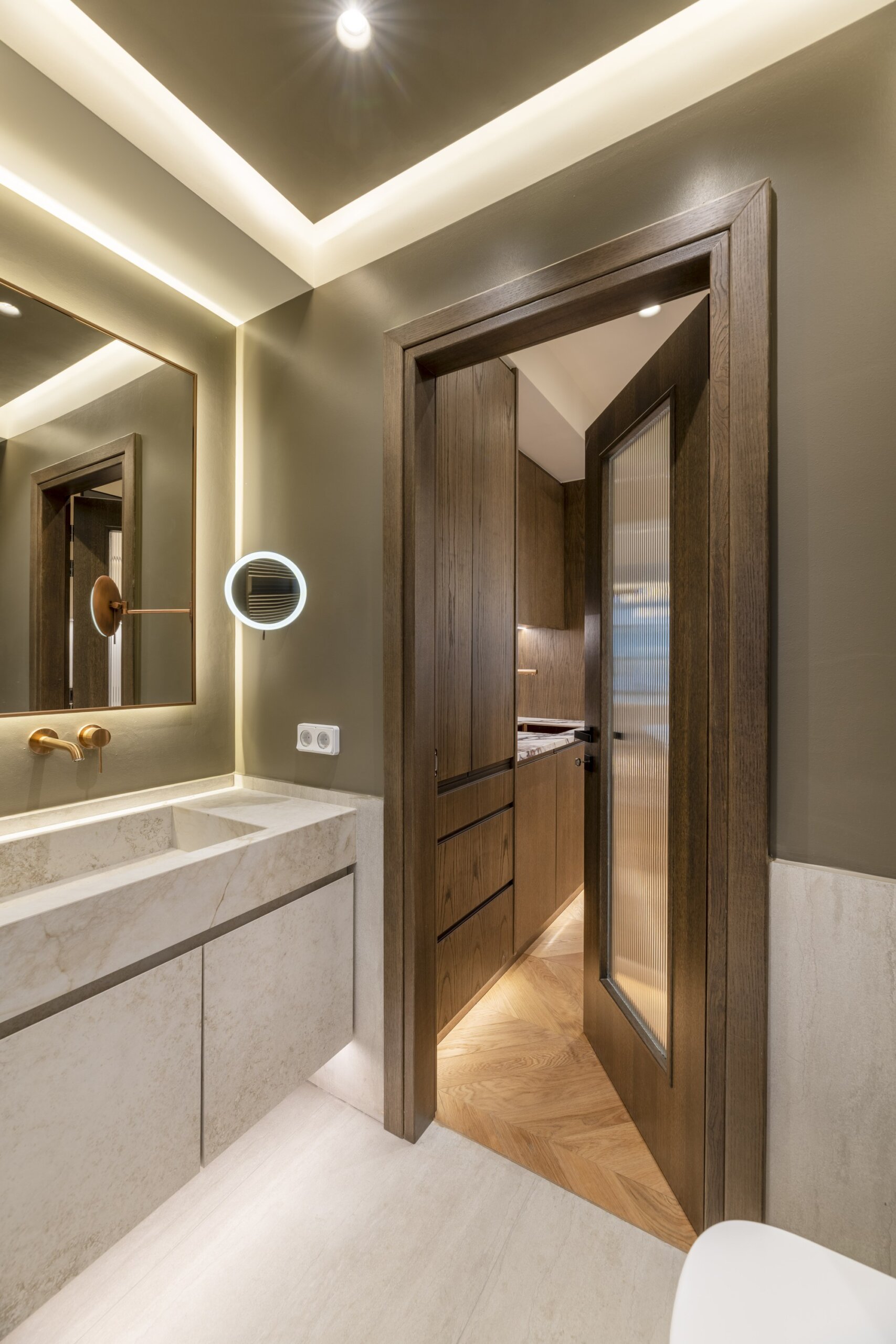 Bathroom with walk in shower at Acropolis Luxury Penthouse in Koukaki, Athens