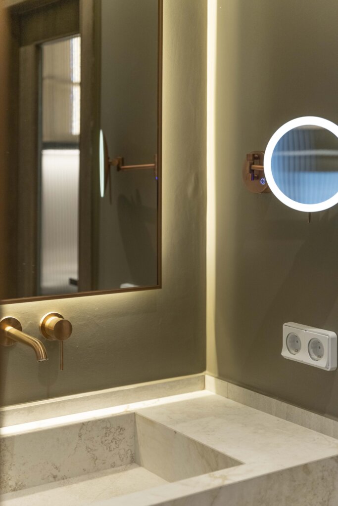 Bathroom with walk in shower at Acropolis Luxury Penthouse in Koukaki, Athens