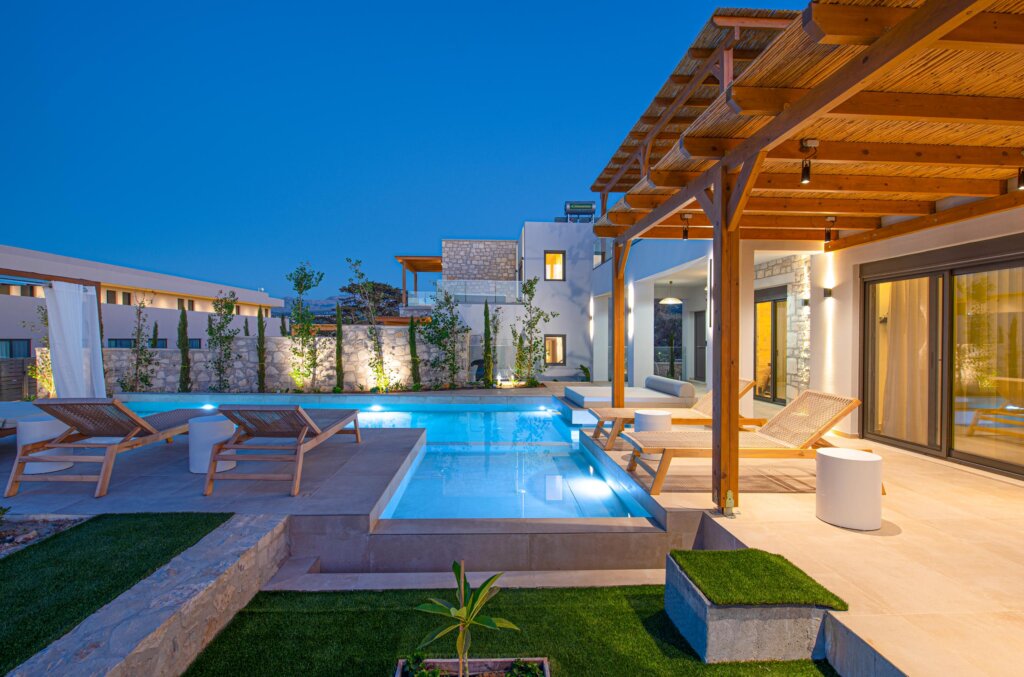 Black Olive Villa One private pool and outdoor areas in Pigi, Rethymno, Crete