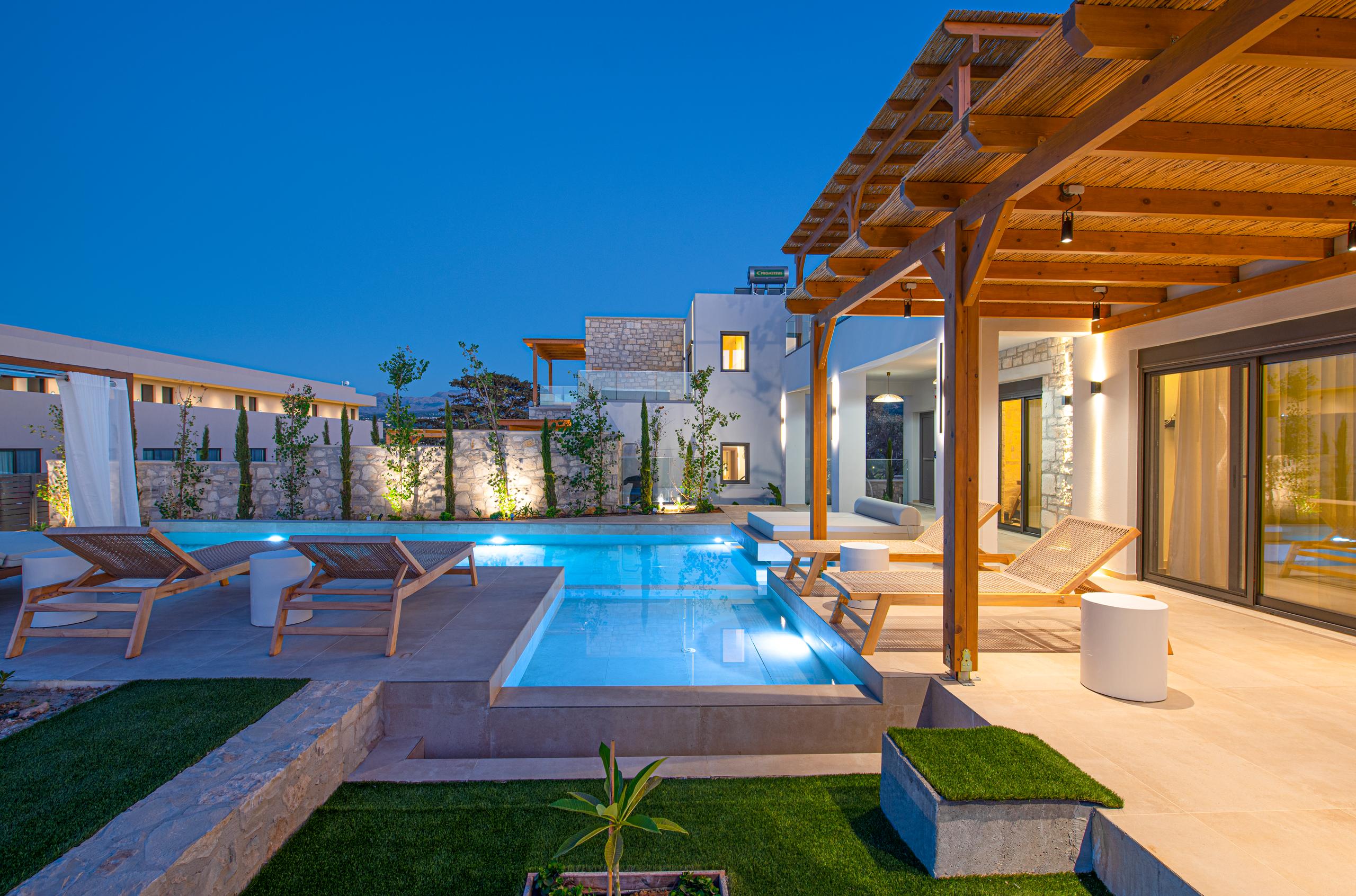 Black Olive Villa One private pool and outdoor areas in Pigi, Rethymno, Crete
