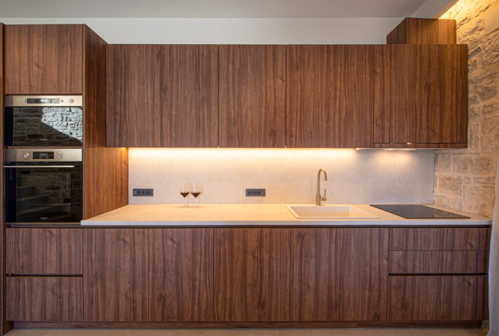 Black Olive Villa One living, dining and kitchen area in Pigi, Rethymno, Crete