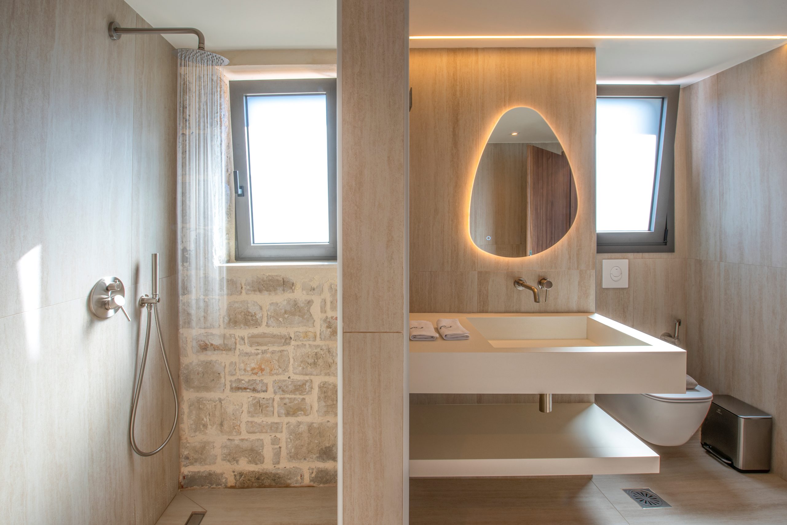Black Olive Villa One bathroom in Pigi, Rethymno, Crete