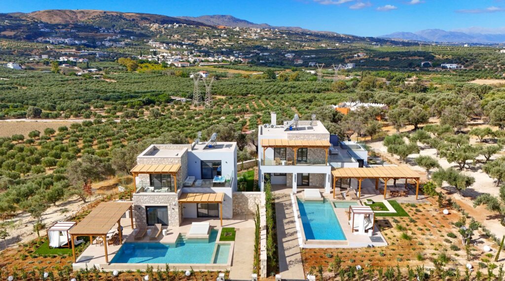 Black Olive Villa One private pool and outdoor areas in Pigi, Rethymno, Crete