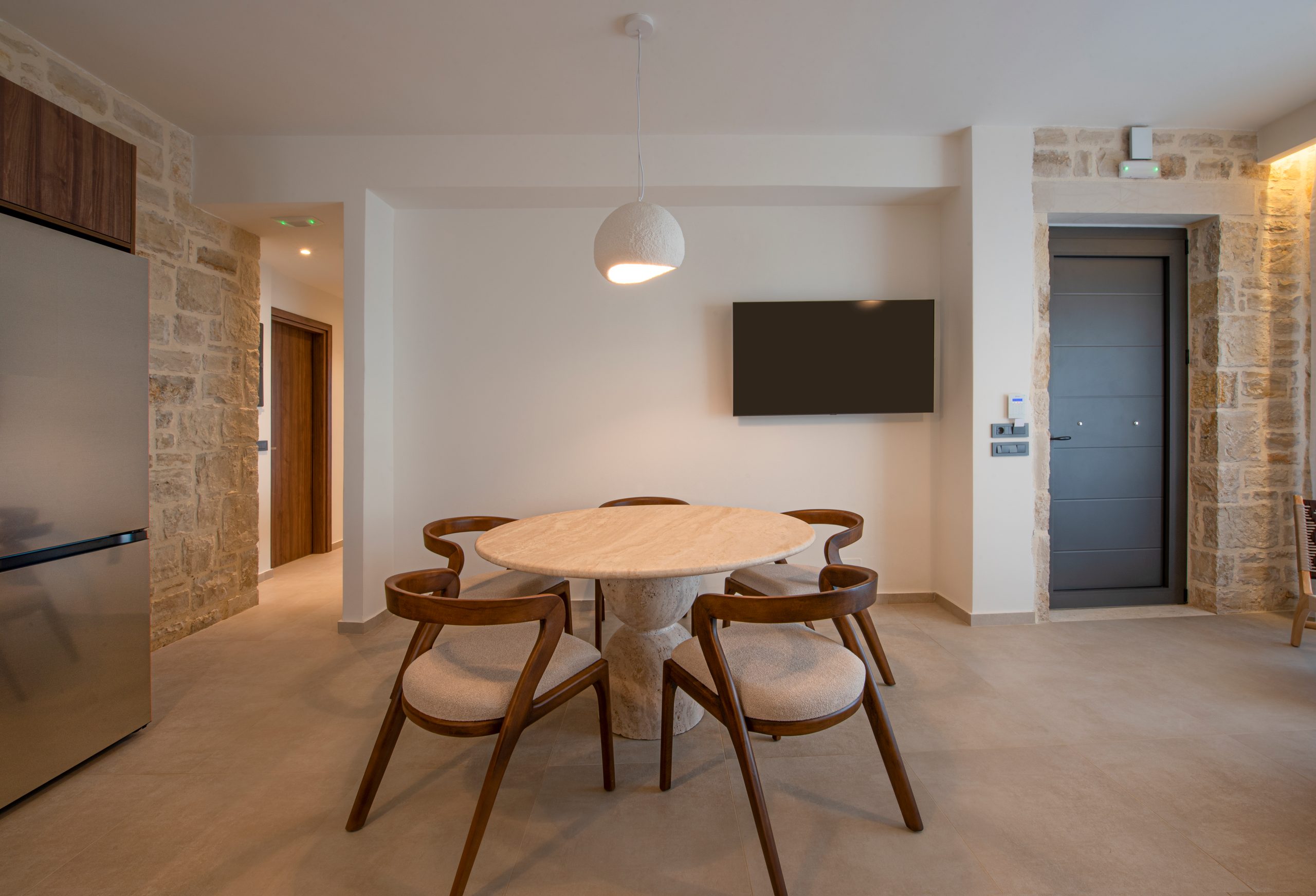 Black Olive Villa Two living, dining and kitchen area in Pigi, Rethymno, Crete