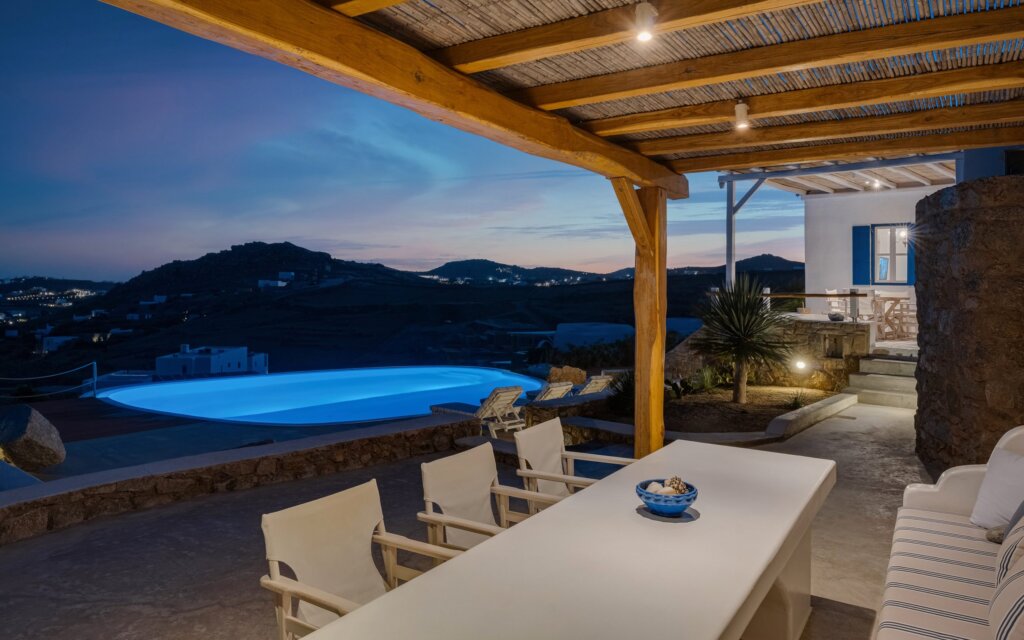 Venus View Villa with Private Pool & Sea View outdoor areas and views in Ano Mera, Mykonos