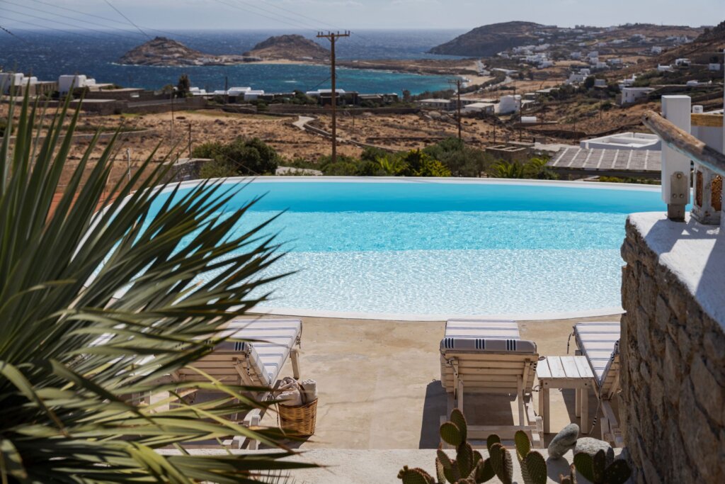Venus View Villa with Private Pool & Sea View outdoor areas and views in Ano Mera, Mykonos