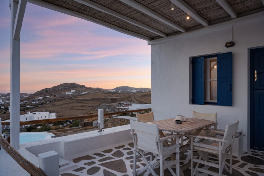 Venus View Villa with Private Pool & Sea View outdoor areas and views in Ano Mera, Mykonos