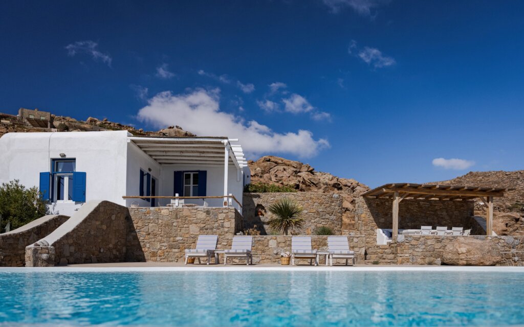 Venus View Villa with Private Pool & Sea View outdoor areas and views in Ano Mera, Mykonos