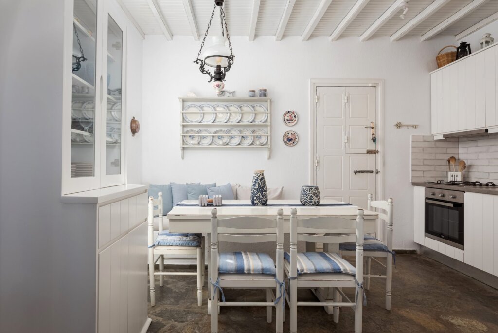 Venus View Villa with Private Pool & Sea View kitchen and dining in Ano Mera, Mykonos