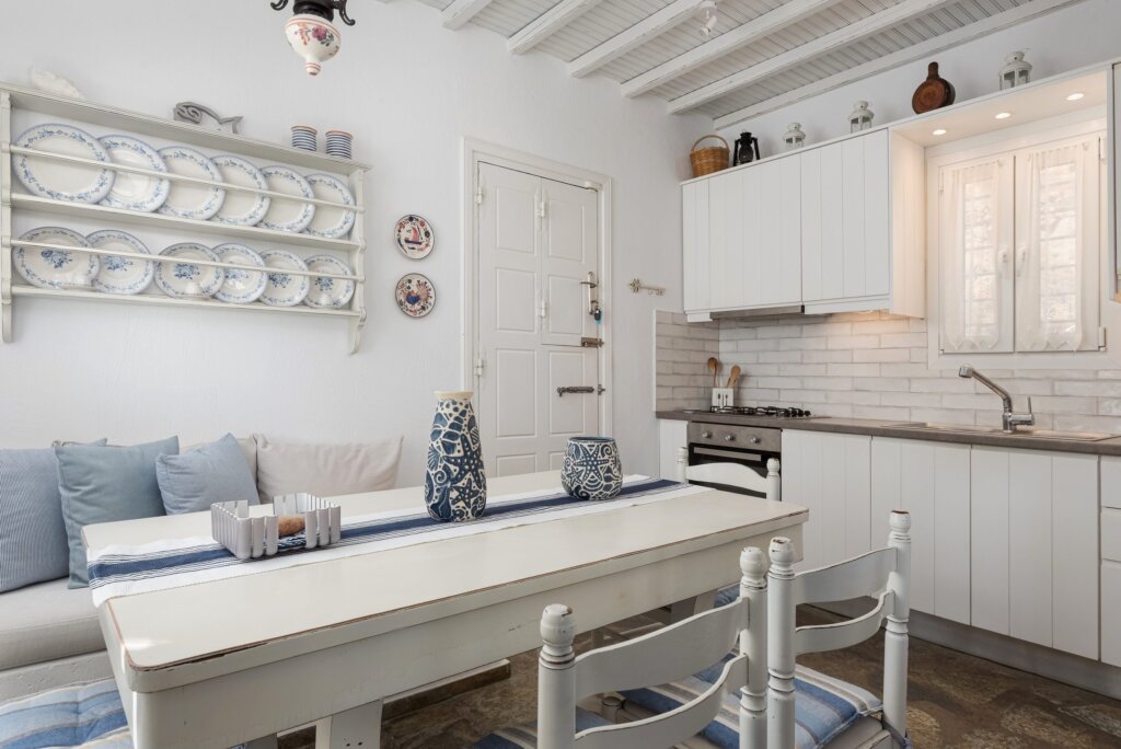 Venus View Villa with Private Pool & Sea View kitchen and dining in Ano Mera, Mykonos