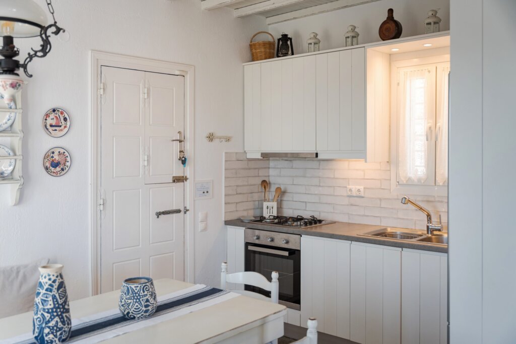 Venus View Villa with Private Pool & Sea View kitchen and dining in Ano Mera, Mykonos