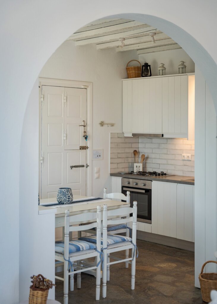 Venus View Villa with Private Pool & Sea View kitchen and dining in Ano Mera, Mykonos