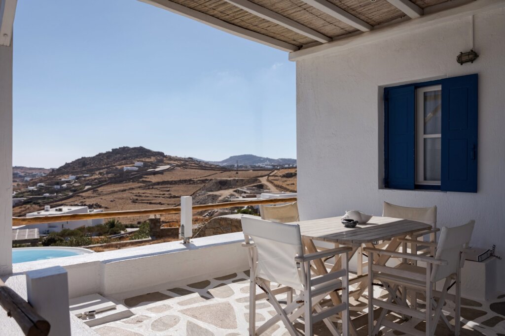 Venus View Villa with Private Pool & Sea View outdoor areas and views in Ano Mera, Mykonos