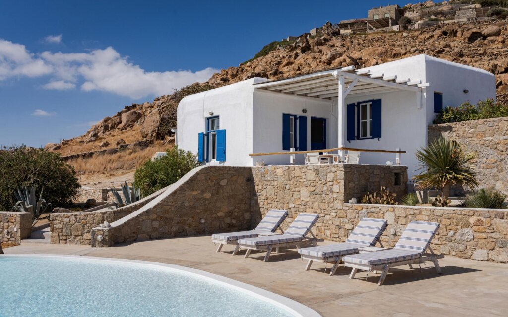 Venus View Villa with Private Pool & Sea View outdoor areas and views in Ano Mera, Mykonos