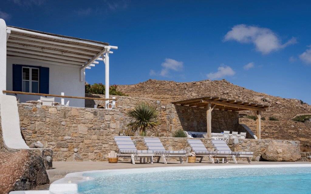 Venus View Villa with Private Pool & Sea View outdoor areas and views in Ano Mera, Mykonos