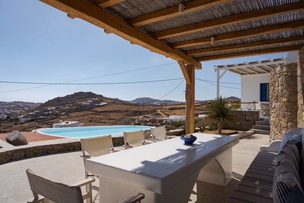 Venus View Villa with Private Pool & Sea View outdoor areas and views in Ano Mera, Mykonos