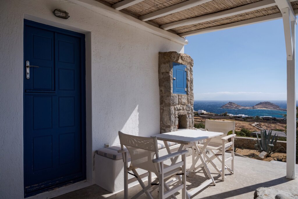 Venus View Villa with Private Pool & Sea View outdoor areas and views in Ano Mera, Mykonos