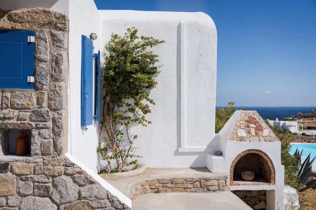 Venus View Villa with Private Pool & Sea View outdoor areas and views in Ano Mera, Mykonos