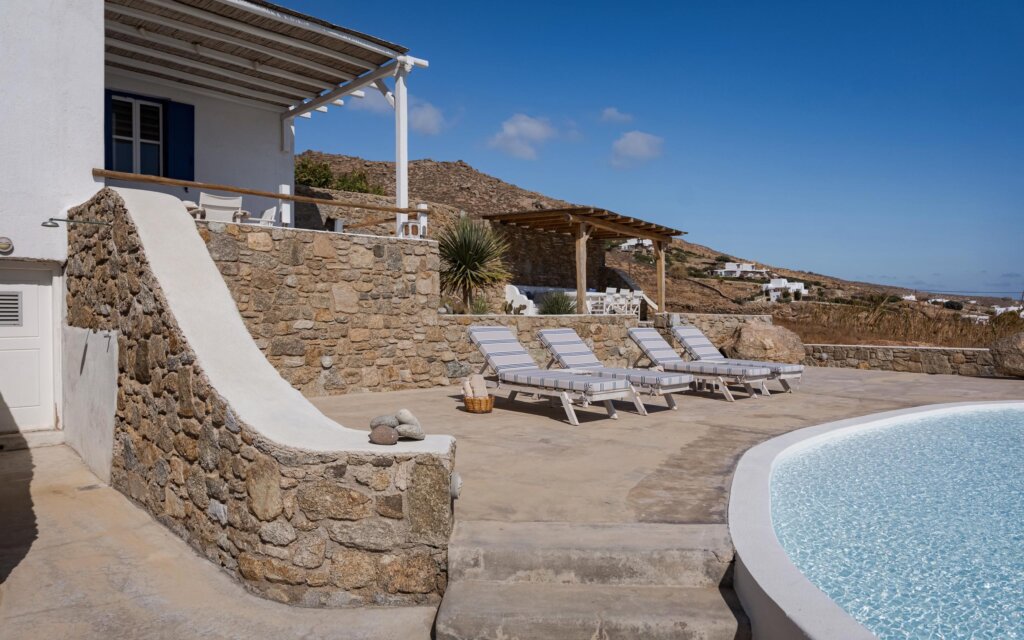 Venus View Villa with Private Pool & Sea View outdoor areas and views in Ano Mera, Mykonos