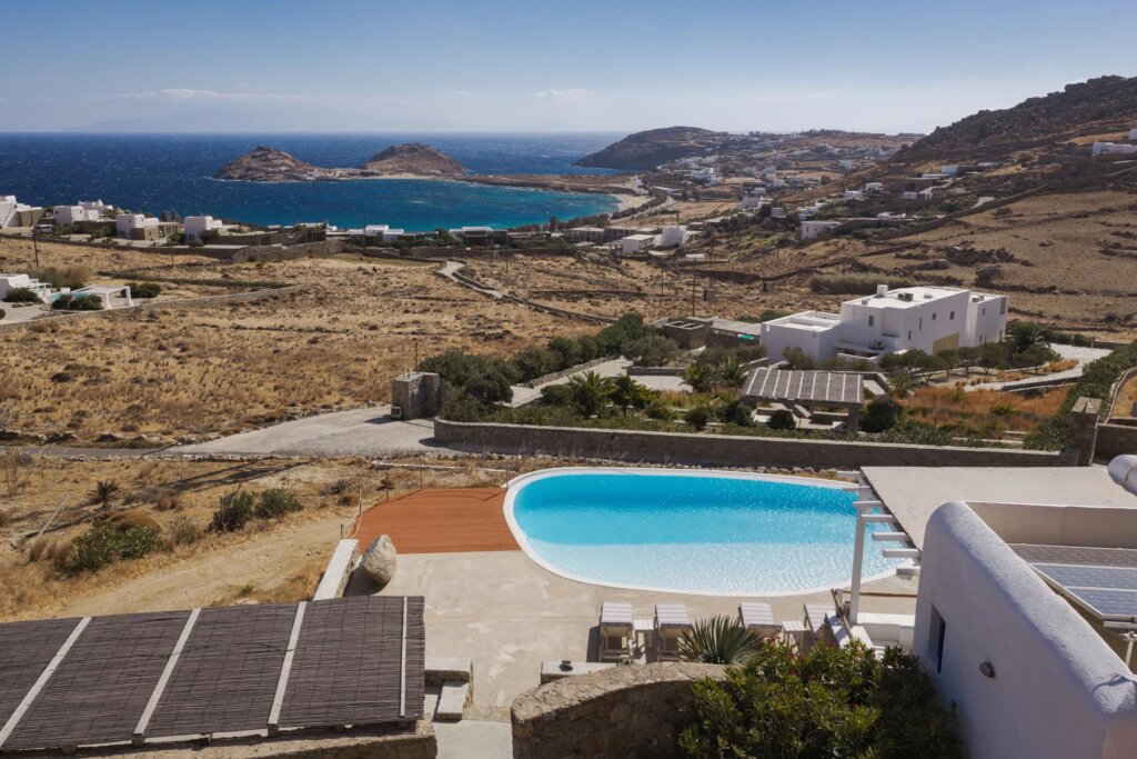 Venus View Villa with Private Pool & Sea View outdoor areas and views in Ano Mera, Mykonos
